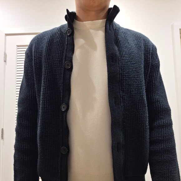 Banana Republic Cotton Mock Neck Cardigan Jacket, Men's Small - Picture 1 of 7